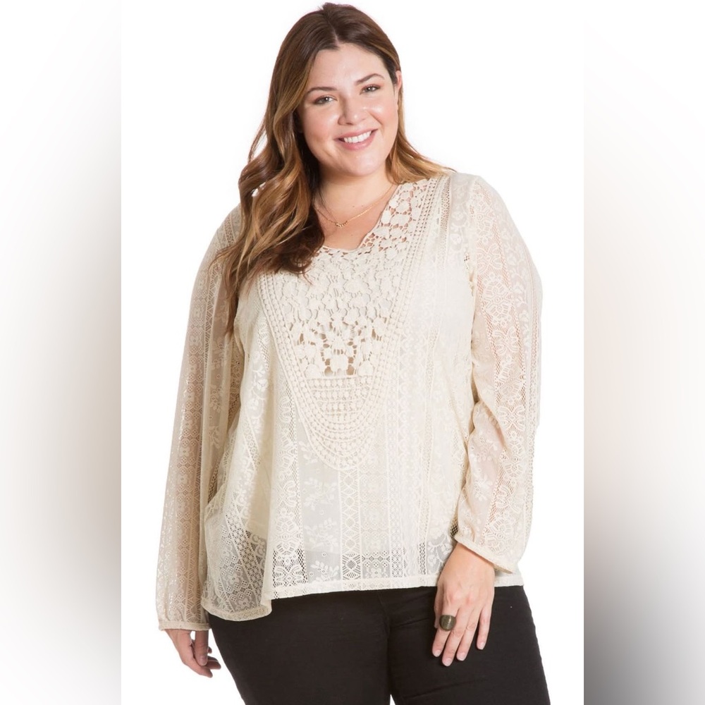 Maurices Ivory All Over Lace Top